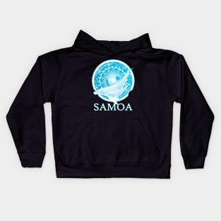 Humpback whales Shield of Samoa Kids Hoodie